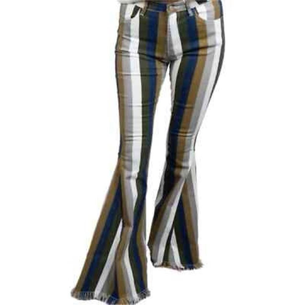 Striped Multicolor Flare Pants